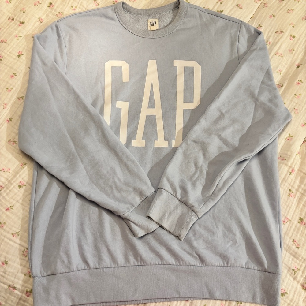 GAP Light Blue Logo Crewneck Sweater